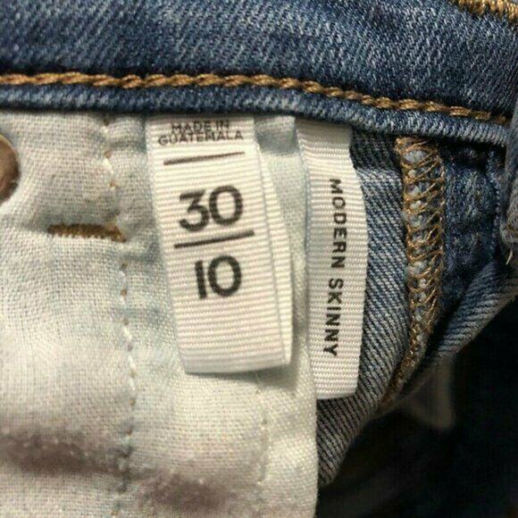 LOFT Womens Jeans Size 30 Size 10 Floral Distressed Skinny Raw Hem Ankle Denim - Picture 9 of 9